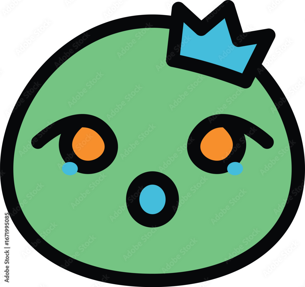 Obraz premium green character wearing a crown