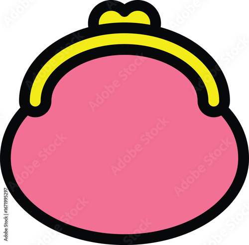 pink coin purse vector icon