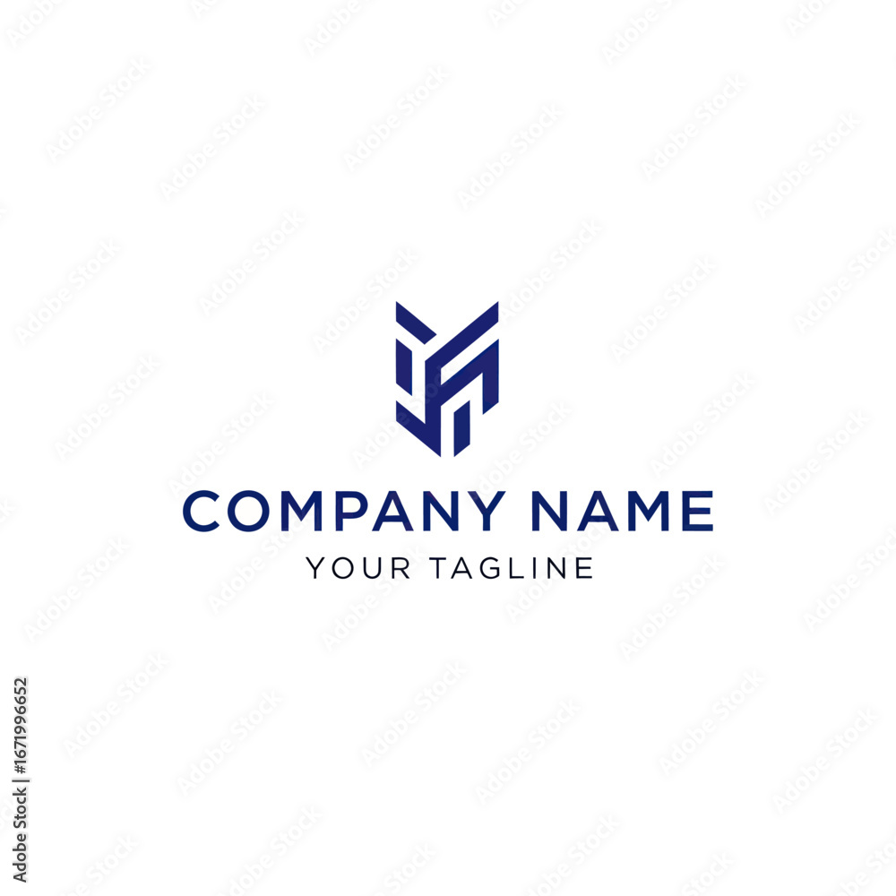 Fototapeta premium Modern, abstract logo design featuring intertwined letters and shapes.