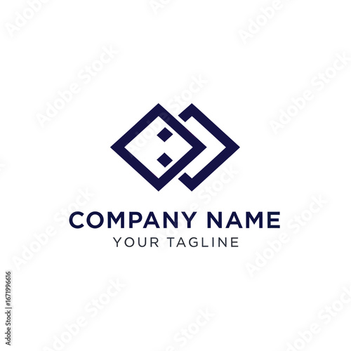 Modern abstract logo design with overlapping squares for company branding.