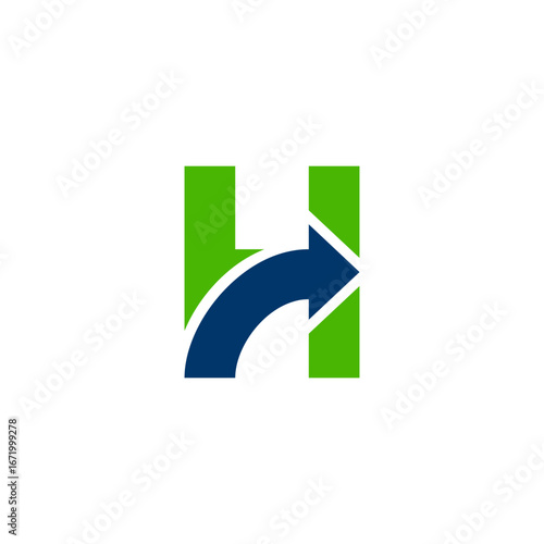 h arrow green investment growth arrow logo up business
