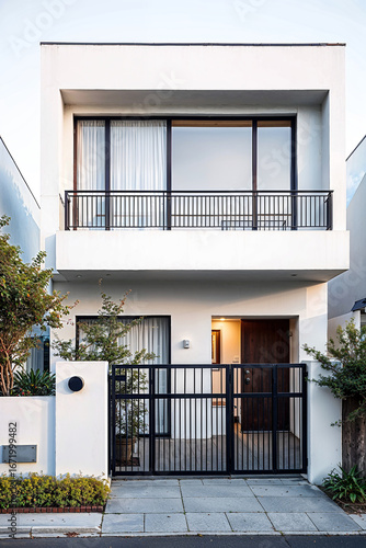 Modern Minimalist Two-Story House Facade