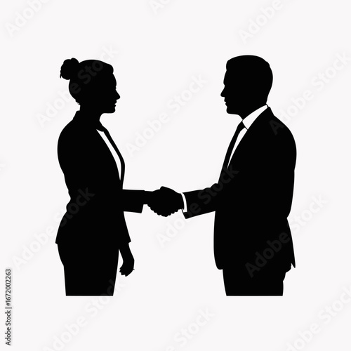 Business handshake silhouette illustration