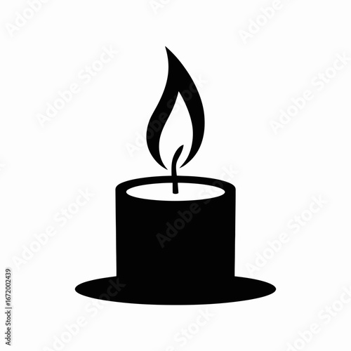 Candle with Flame Icon