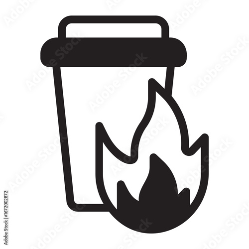 incineration glyph icon