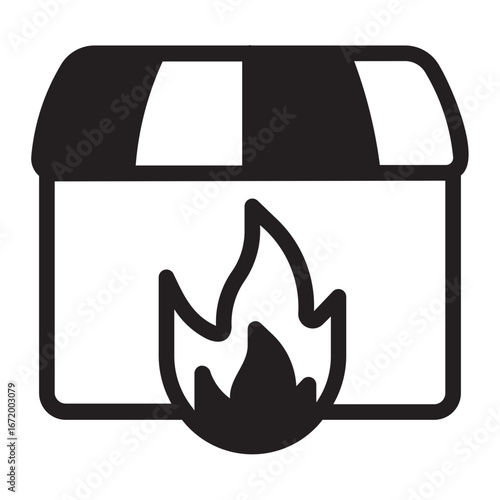 dumpster glyph icon