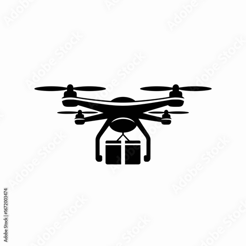 Drone Delivering Packages Icon Illustration