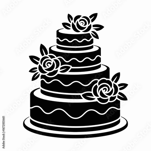 Elegant Wedding Cake Design with Roses