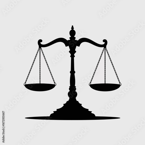 Elegant Silhouette of Justice Scales
