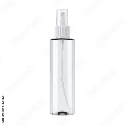 Foto Clear plastic spray bottle for cosmetic mockup