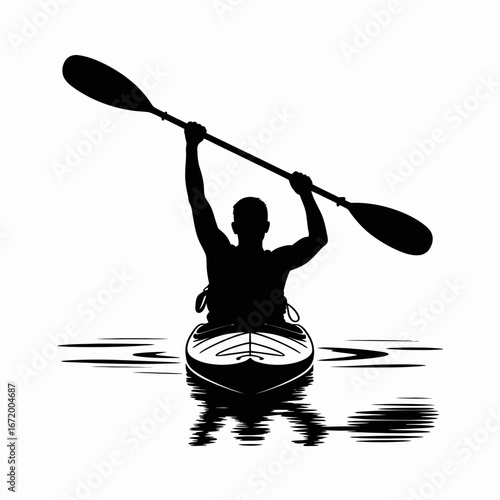 Kayaker Silhouette on Water