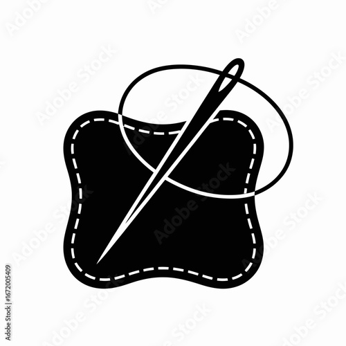 Sewing Needle and Thread Icon Design