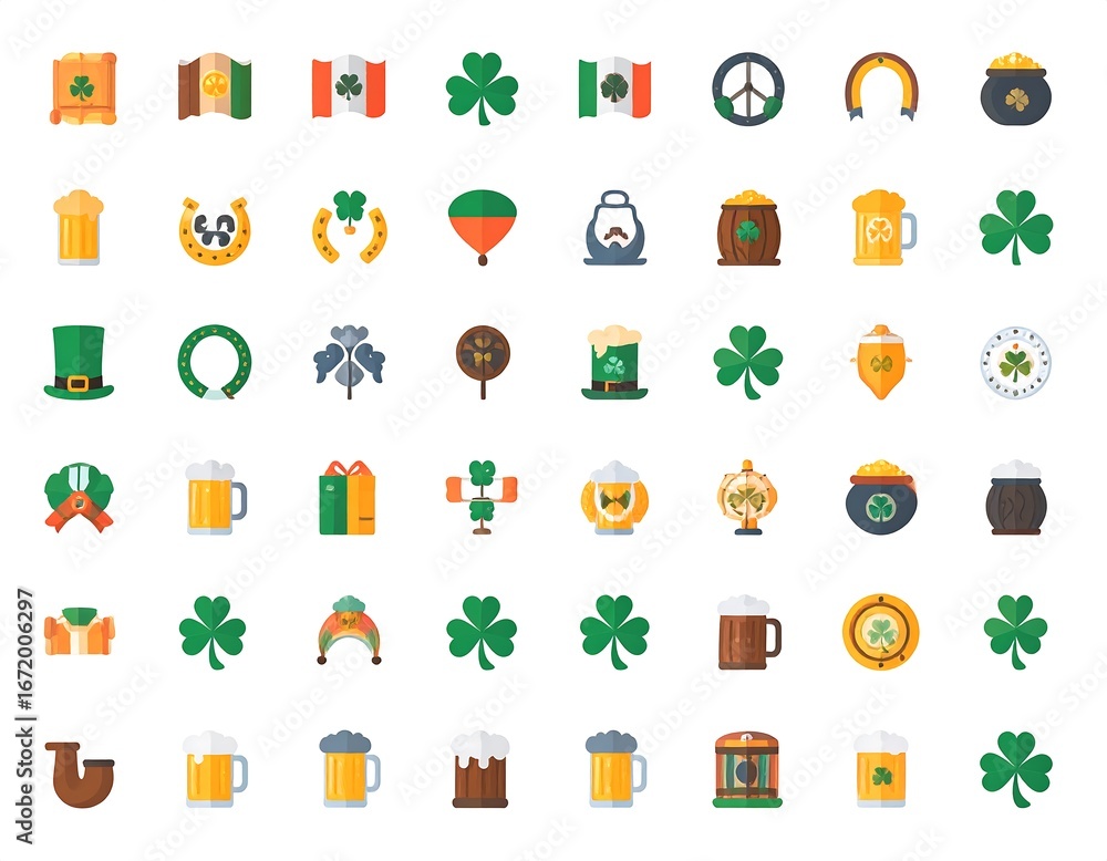 Fototapeta premium St Patricks Day Icons Set.