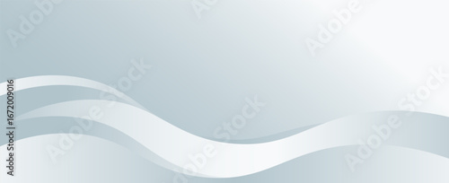 A minimalist and abstract background featuring smooth, flowing waves in a light, neutral color palette of white, gray, and light blue. vector illustration