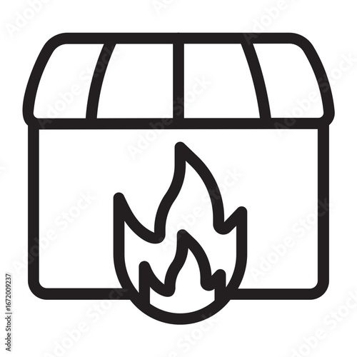 dumpster line icon