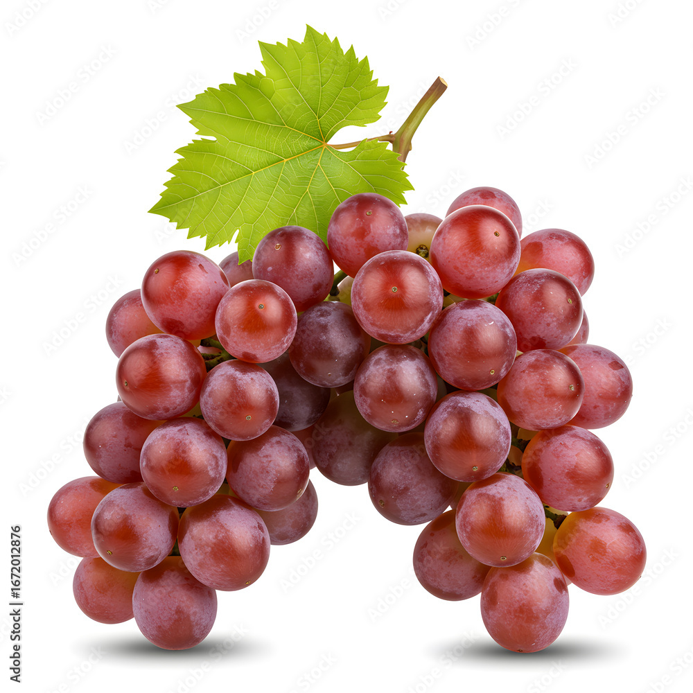 Fototapeta premium Realistic bunch of grapes isolated on white background