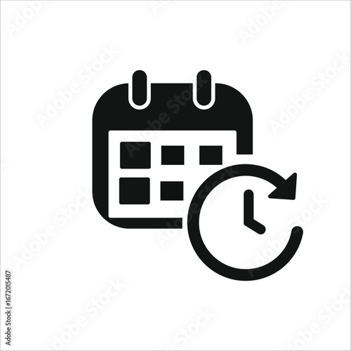 week icons. simple solid vector