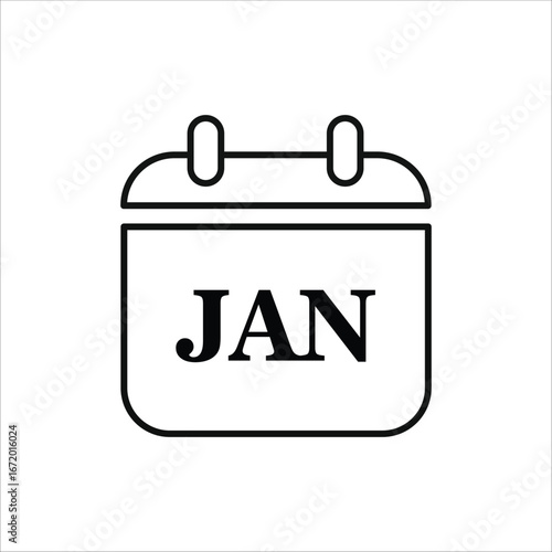 month icons. simple line vector