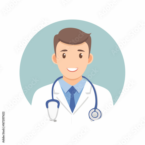 Doctor With Stethoscope - Medical Professional Illustration