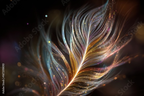 Wallpaper Mural Mesmerizing Firebird Feather Abstract Background with Stunning Colors Torontodigital.ca