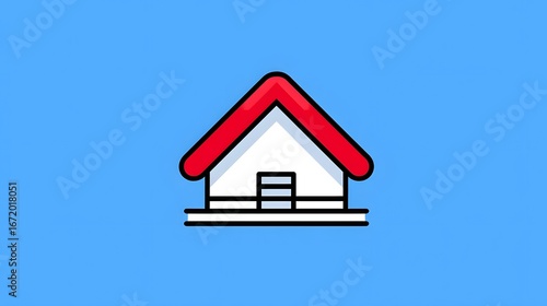 Wallpaper Mural Simple house icon on blue background Torontodigital.ca