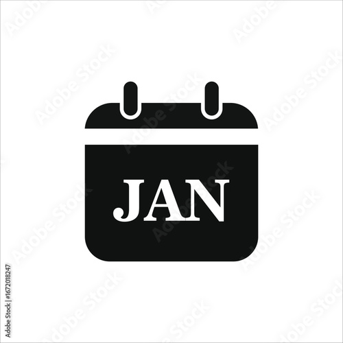 month icons. simple solid vector