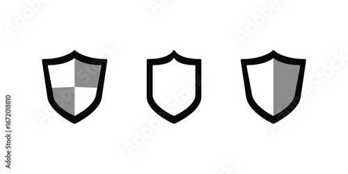 Shield Security Icons – Protection, Privacy and Safety Symbols
