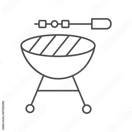 Barbecue Roast  thinline icon , vector, pixel perfect, illustrator file 

