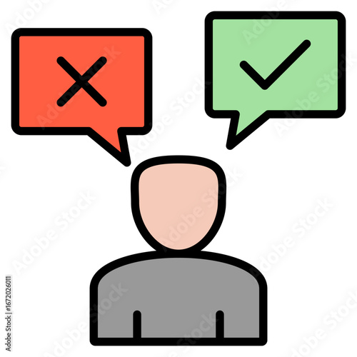 Assertiveness outline color icon