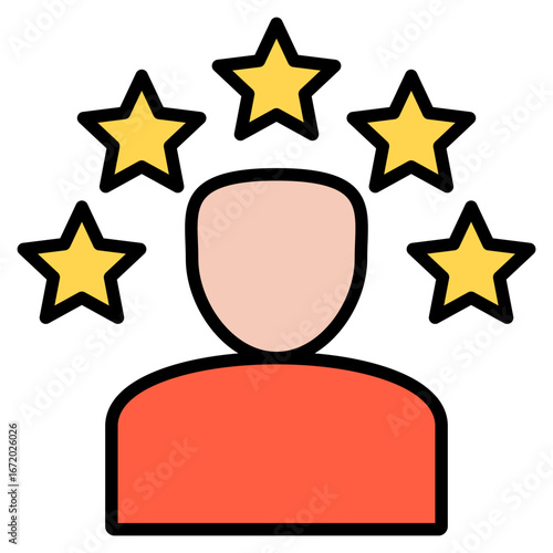 Self-Confidence outline color icon