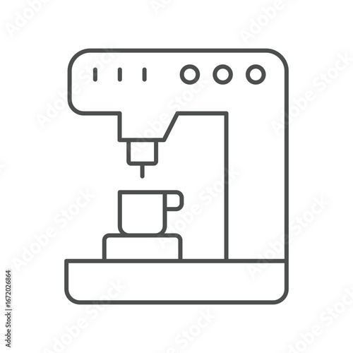Coffee machine thinline icon , vector, pixel perfect, illustrator file 
