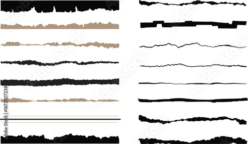 Wallpaper Mural Collection of black and beige torn paper edge graphics Torontodigital.ca