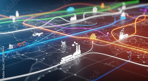 Global Supply Chain Network Visualization with Luminous Pathways