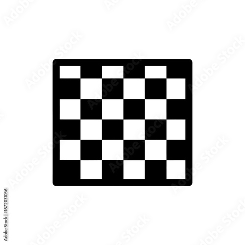 A vector illustration of a black and white checkered chessboard for a game of strategy