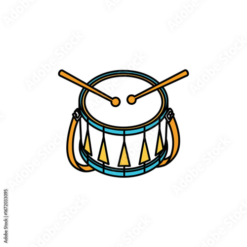 A dynamic vector illustration of a musical drum with a rhythm stick and smoke, perfect for percussion instrument designs