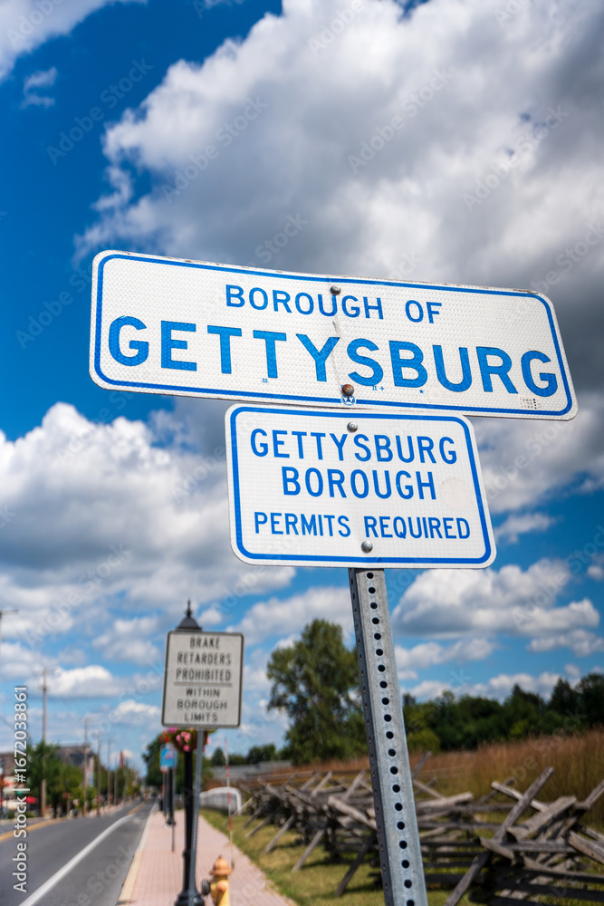 Obraz premium Gettysburg Sign