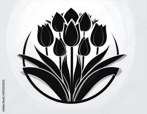 Black tulips in a circle