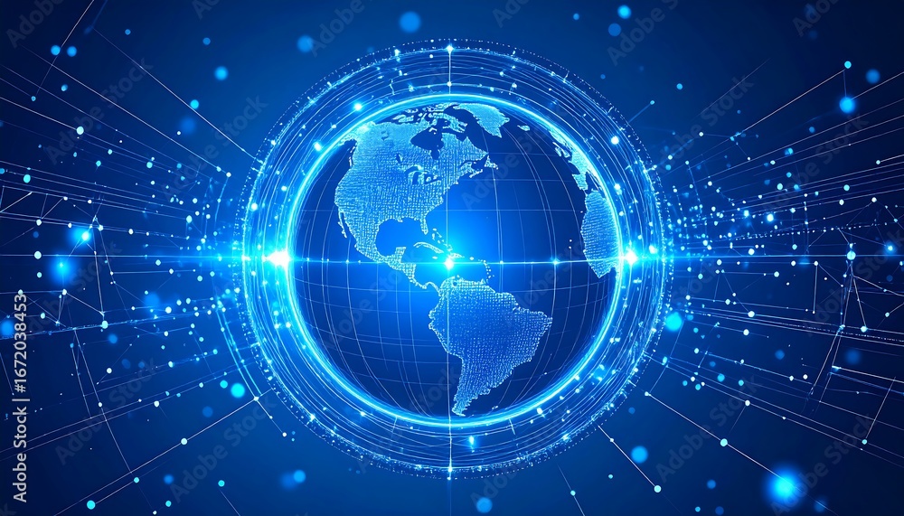 Obraz premium Global Network Connection with Digital World.
