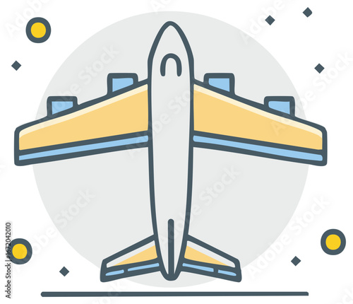 Minimalist Airplane Icon Illustration for Global Air Travel and Aviation Concept
