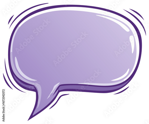 Purple Speech Bubble Graphic, Communication Concept, Dialogue Cloud, Thought Bubble, Vector Illustration