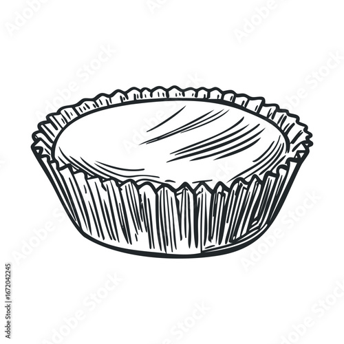 Delicious dessert treat with chocolate crust and creamy filling. Vector illustration