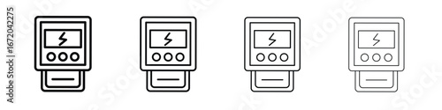 electric meter icons. line strokes simple icons