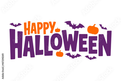 Happy Halloween Text Design Graphic Vector , Halloween Celebration Vector Text
