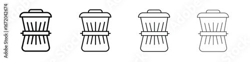 Waste reduction icons. line strokes simple icons