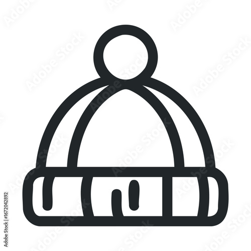 Winter hat design for warmth and style during chilly weather. Vector illustration