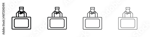 Take away food icons. line strokes simple icons