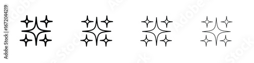 Shine icons. line strokes simple icons