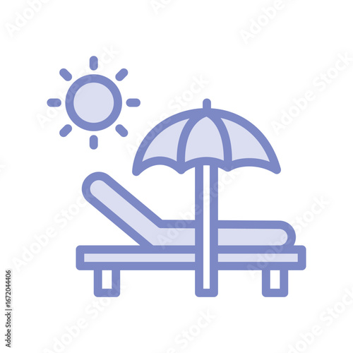 Sunbed duotone line icon , vector, pixel perfect, illustrator file 
