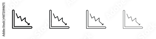 Reduction chart icons. line strokes simple icons