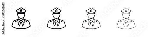 Police icons. line strokes simple icons